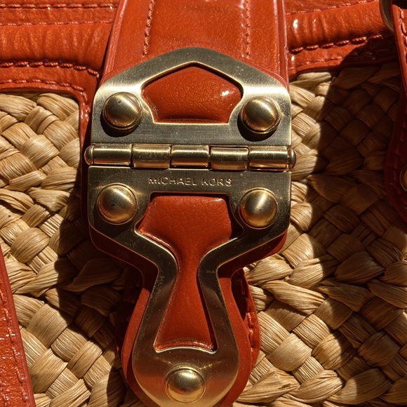 Michael Kors Straw Woven Basket Handbag - Picture 7 of 7